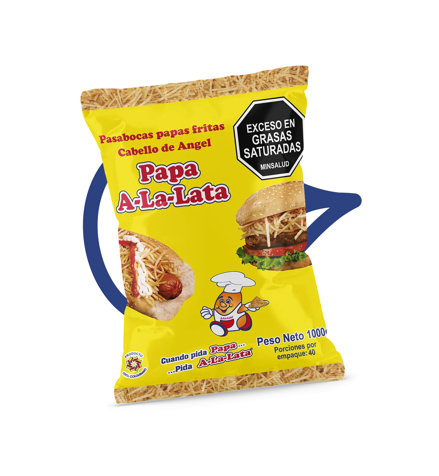 paquete de cabello de angel papa a la lata